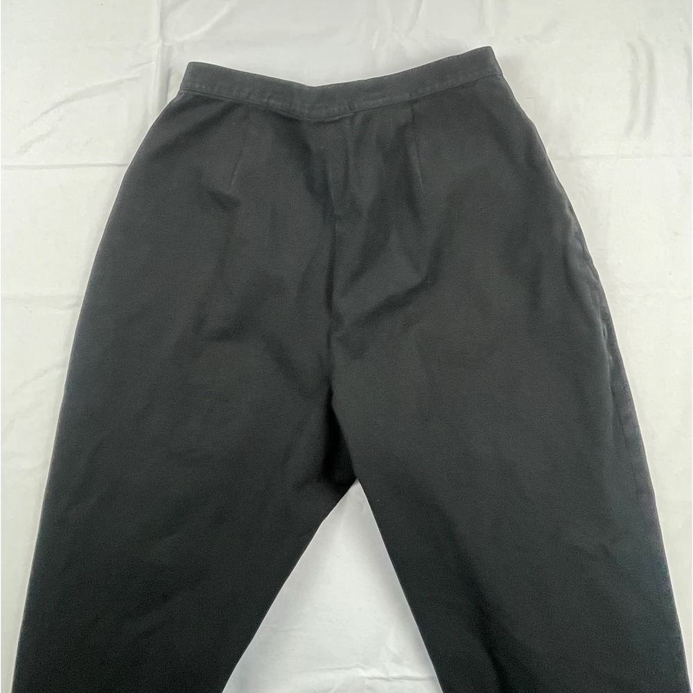 TALBOTS Black High Waisted Straight Leg Trousers with Side Buckle Detail SIZE 14 - Picture 16 of 16